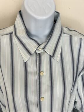 Tommy Bahama Shirt Mens Lg Stripe Blue Button Up Long Sleeves Preppy Beach